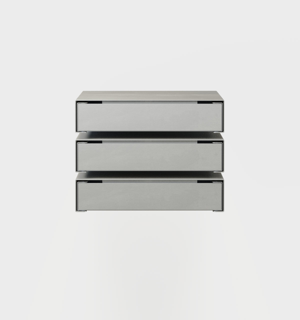 KGT Wall Drawers 3 Brushed Aluminium