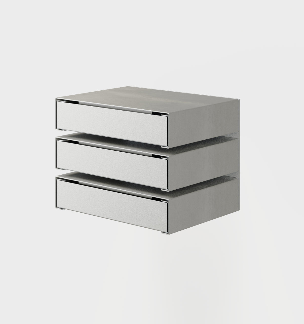 KGT Wall Drawers 3 Brushed Aluminium
