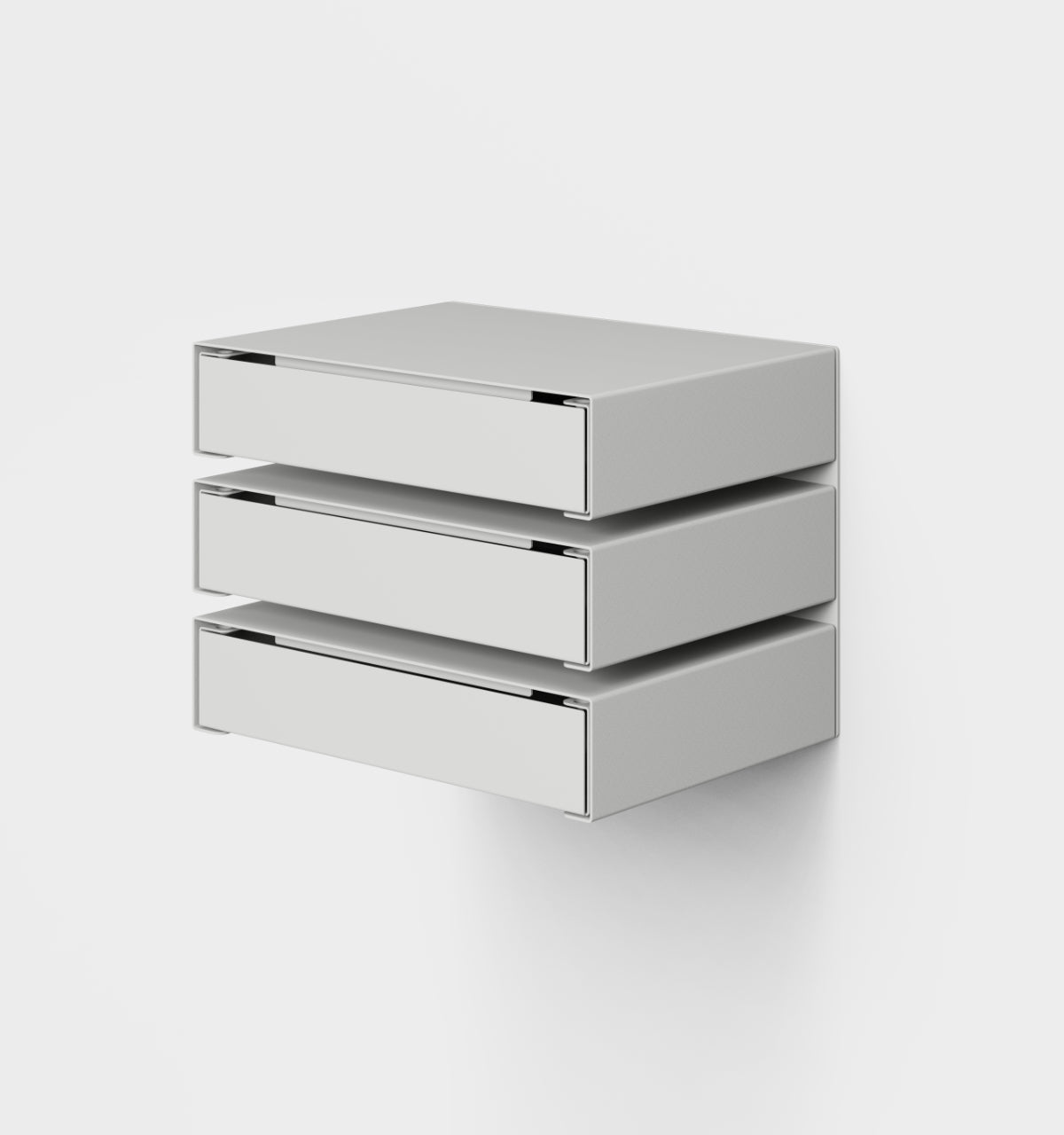 KGT Wall Drawers 3 Light Grey