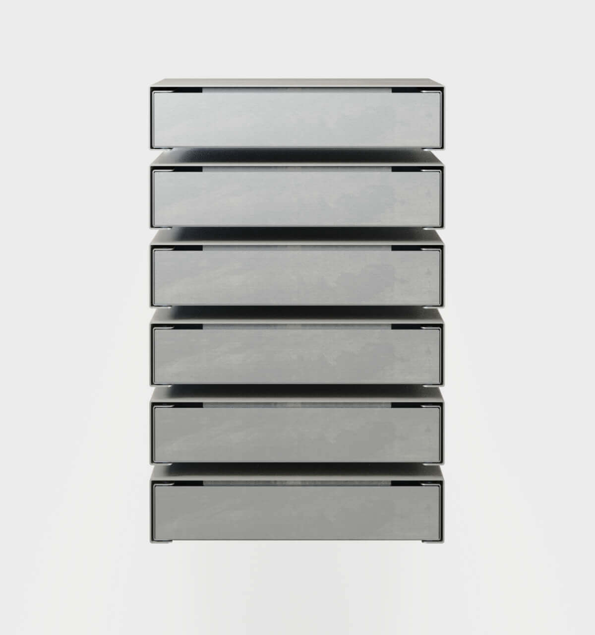 KGT Wall Drawers 6 Brushed Aluminium
