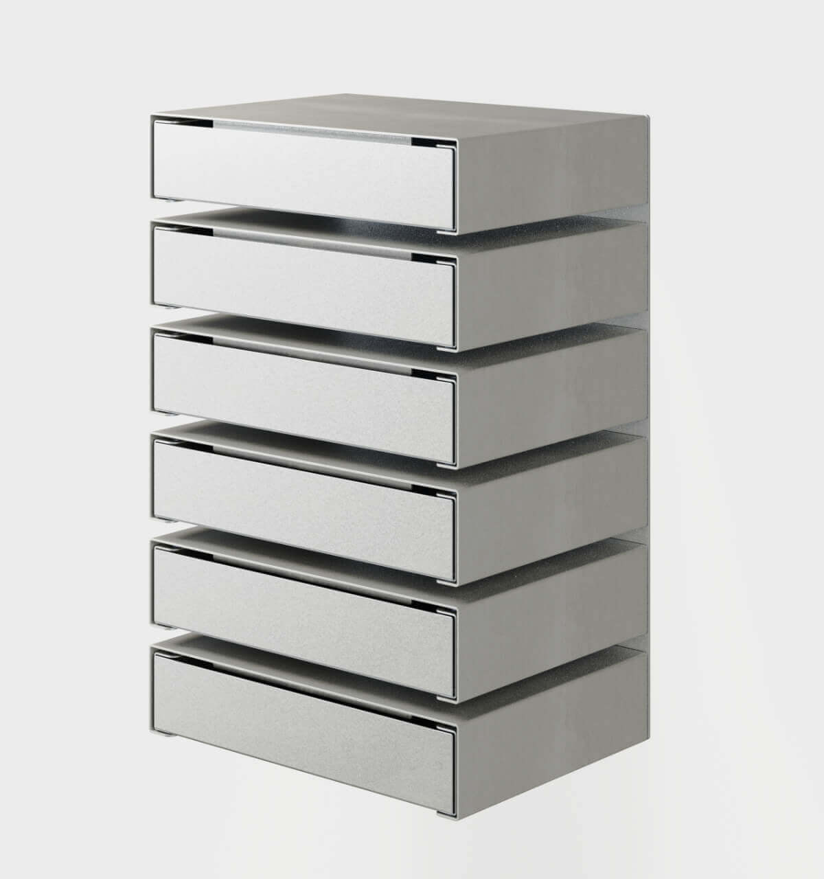 KGT Wall Drawers 6 Brushed Aluminium