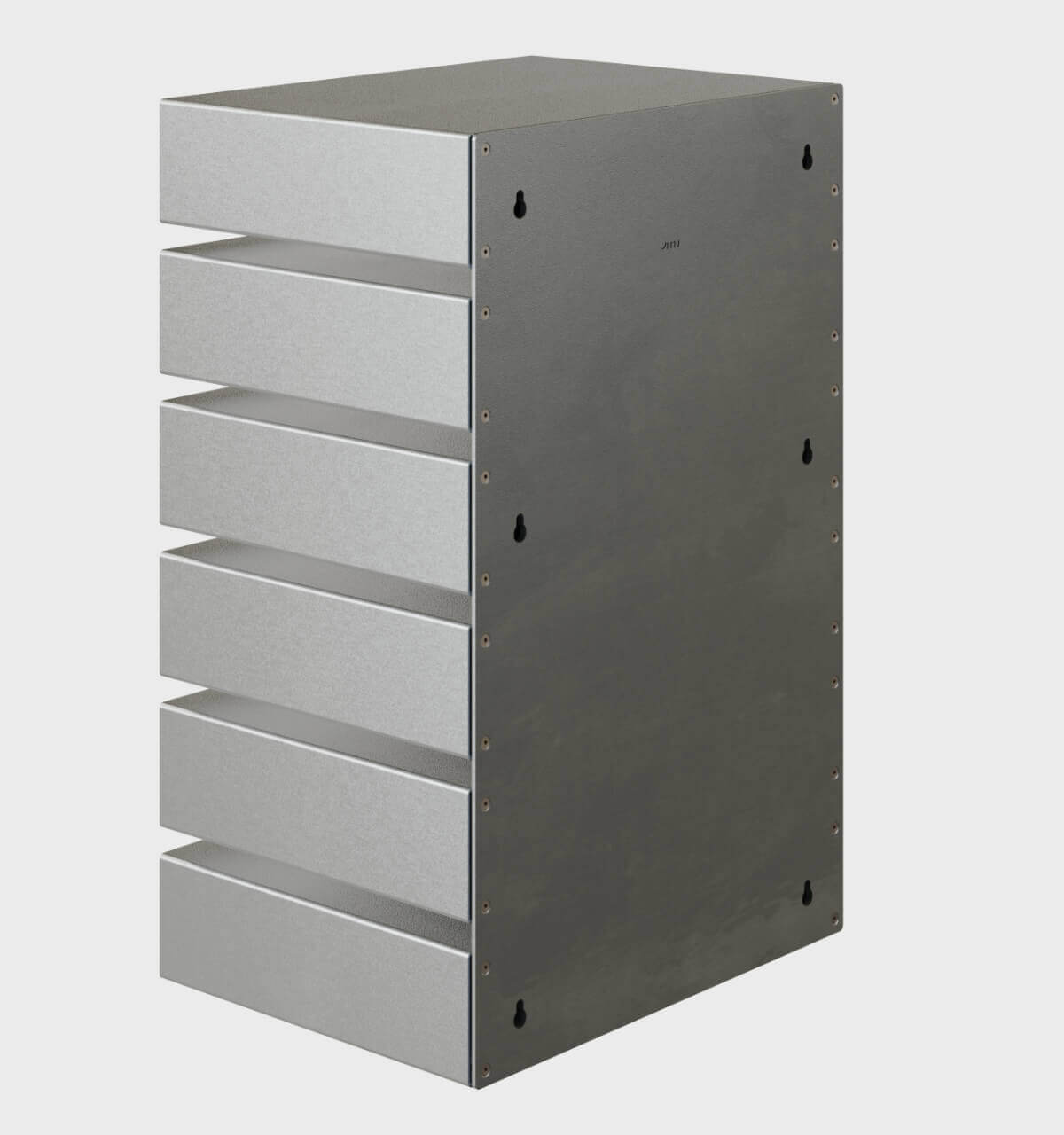 KGT Wall Drawers 6 Brushed Aluminium