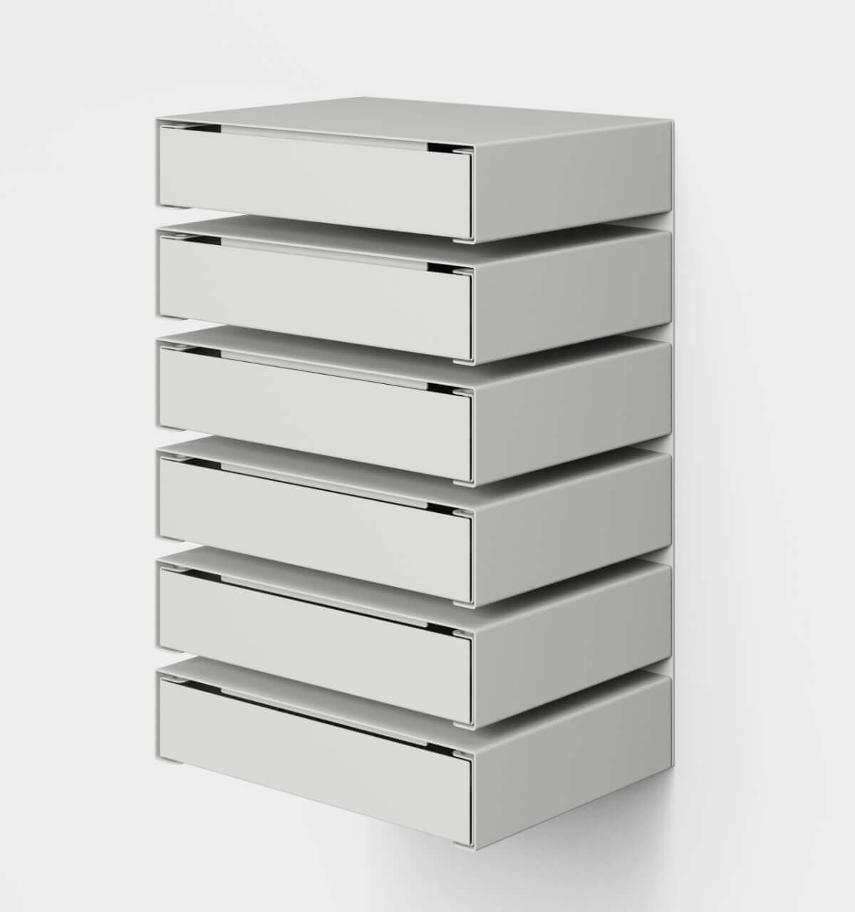 KGT Wall Drawers 6 Light Grey