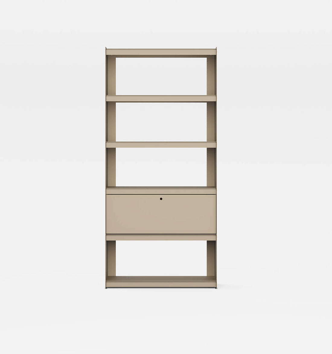 Plié Bookshelf 1 Tall Drawer Beige / 90 cm / 35 in