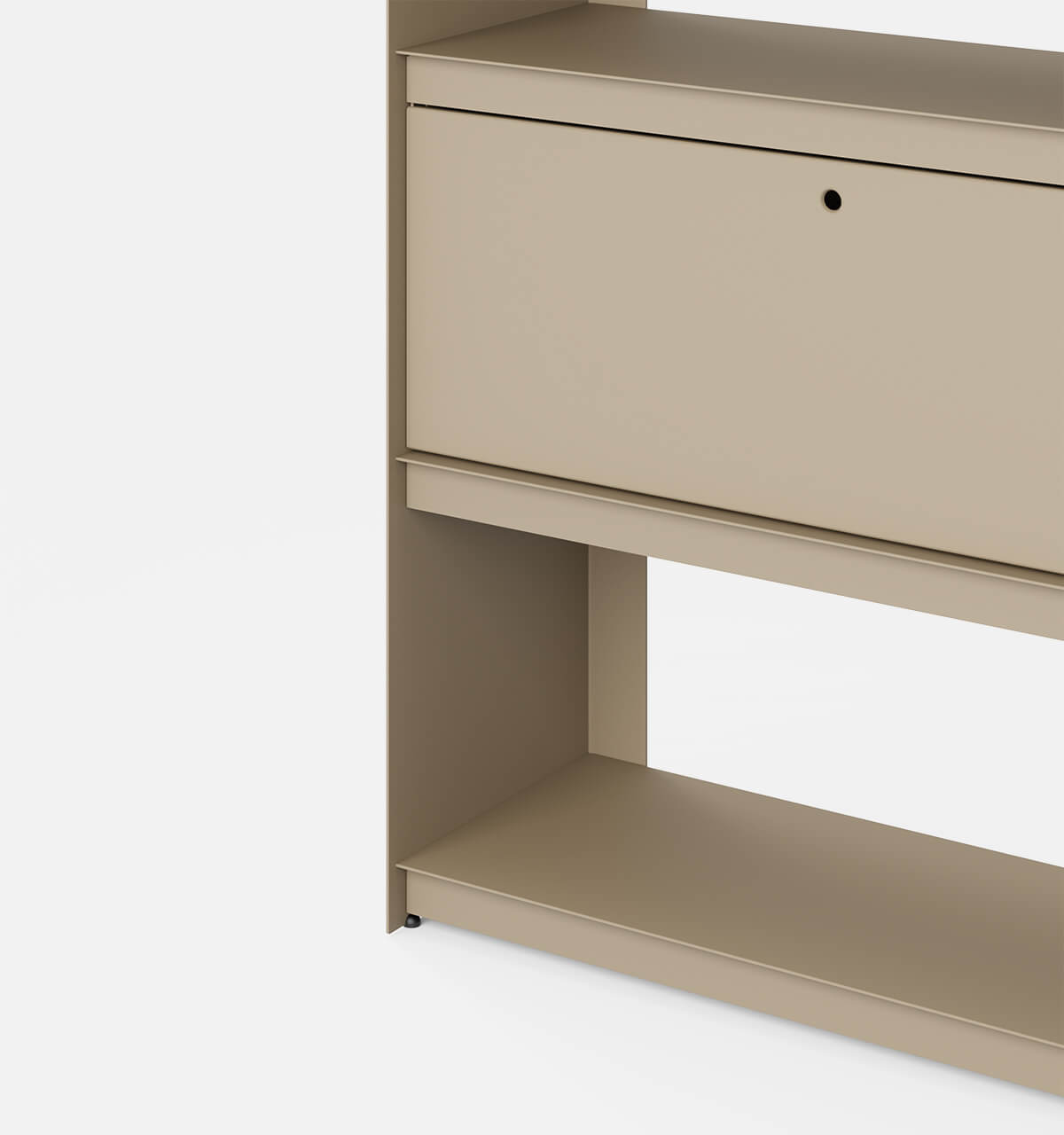 Plié Bookshelf 1 Tall Drawer Beige / 90 cm / 35 in