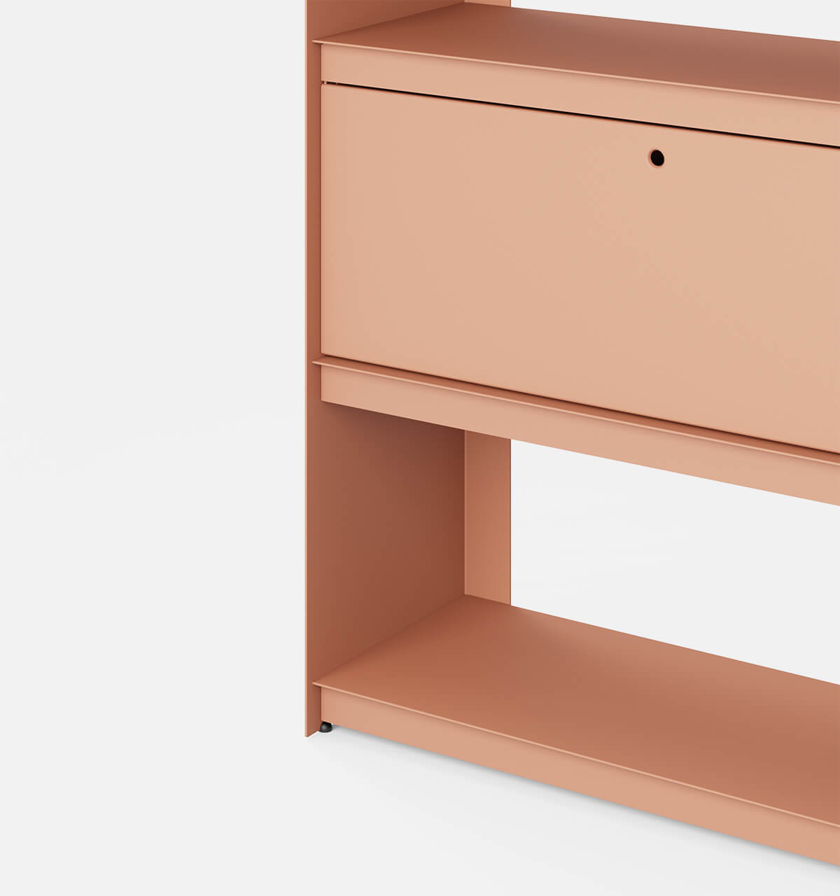 Plié Bookshelf 1 Tall Drawer Coral / 90 cm / 35 in