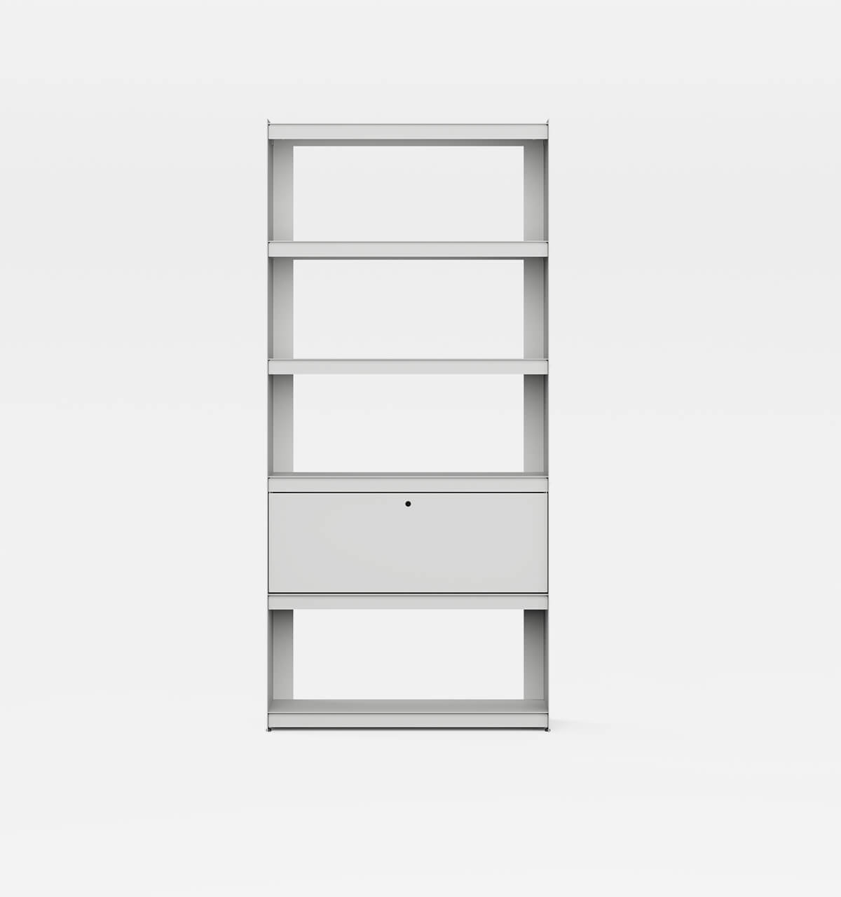 Plié Bookshelf 1 Tall Drawer Light Grey / 90 cm / 35 in