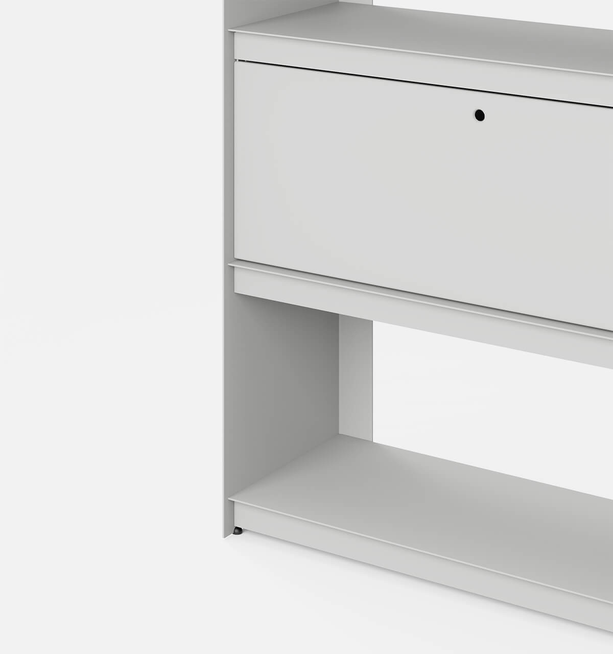 Plié Bookshelf 1 Tall Drawer Light Grey / 90 cm / 35 in