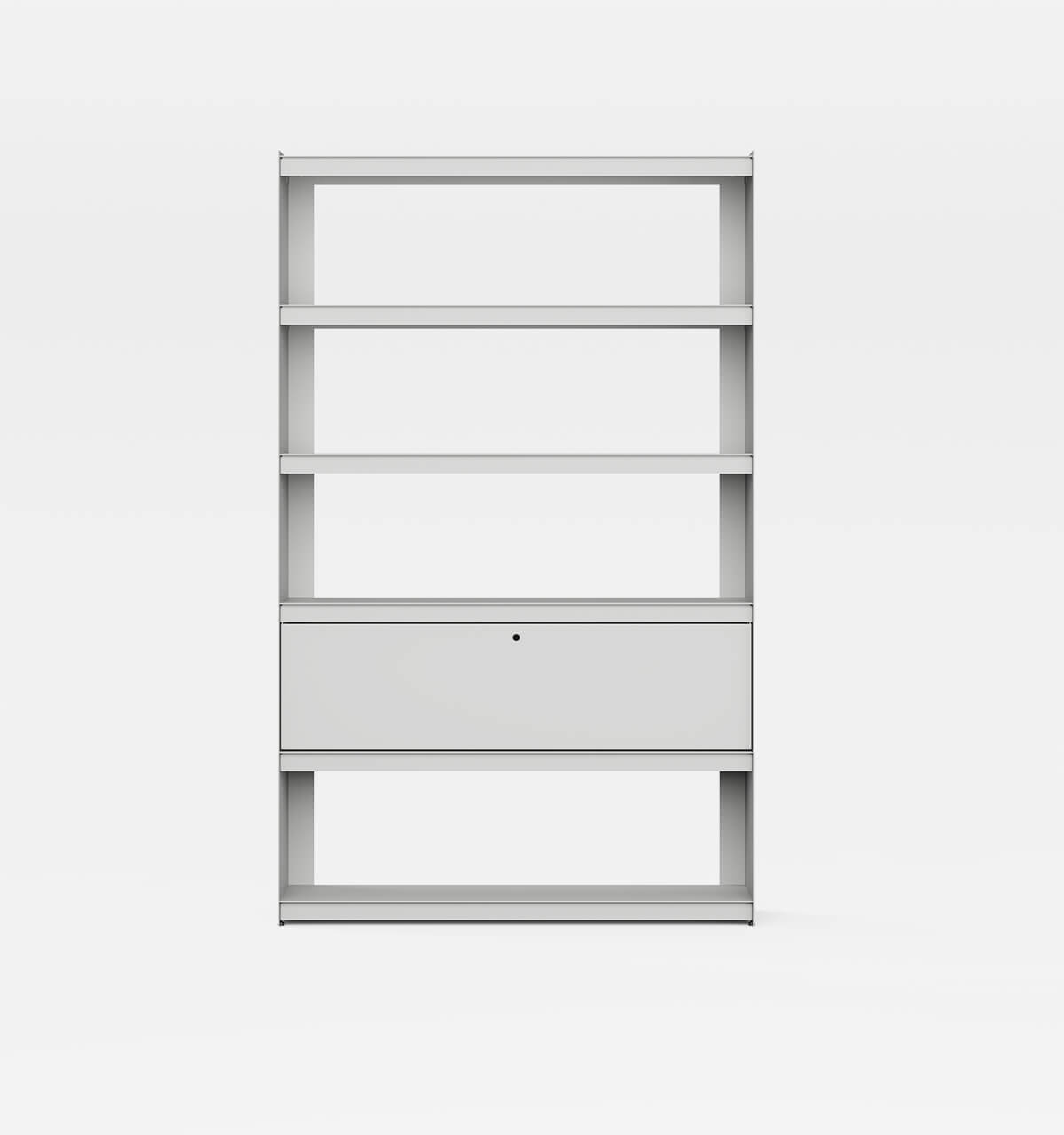 Plié Bookshelf 1 Tall Drawer Light Grey / 120 cm / 47 in