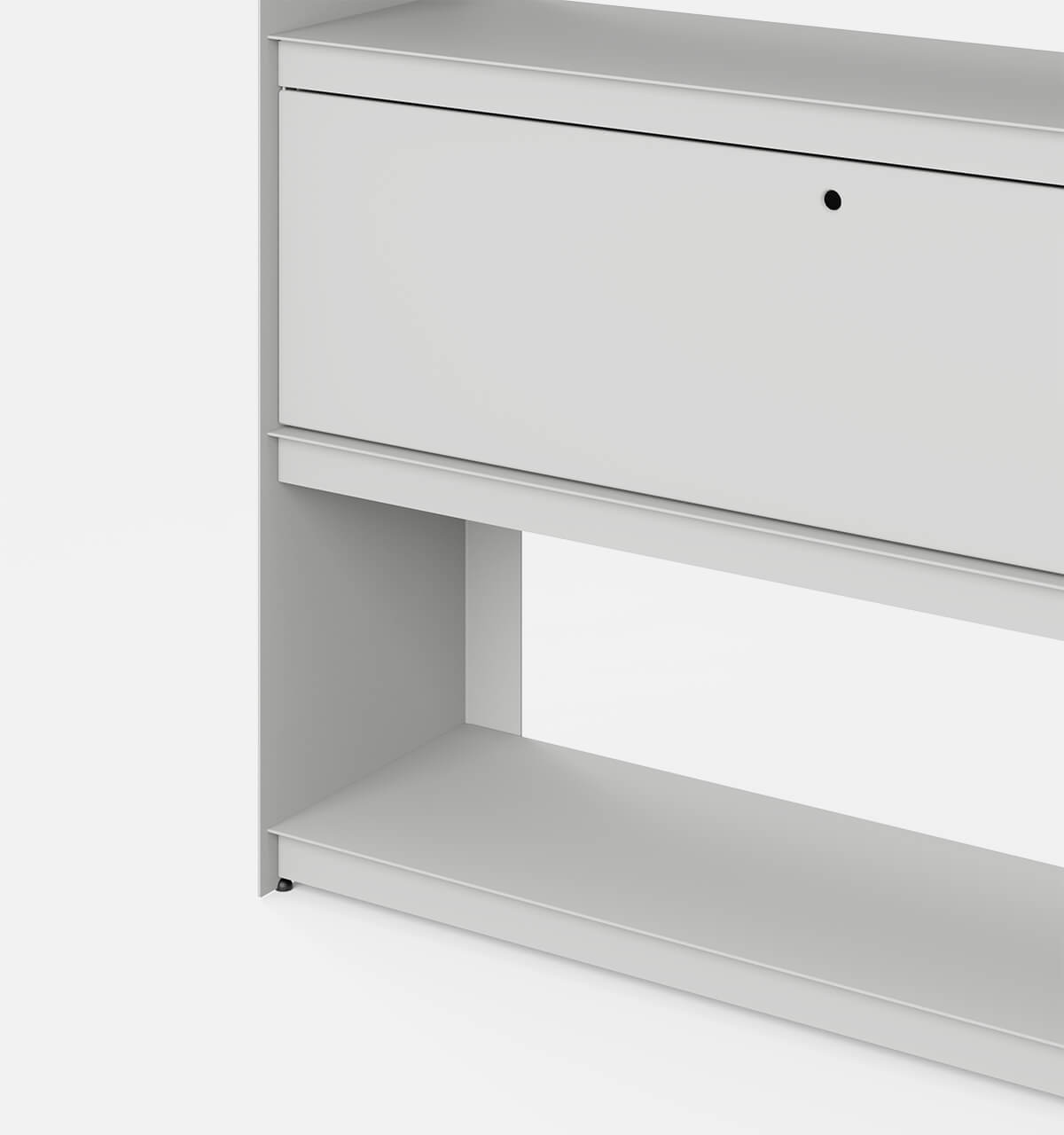 Plié Bookshelf 1 Tall Drawer Light Grey / 120 cm / 47 in