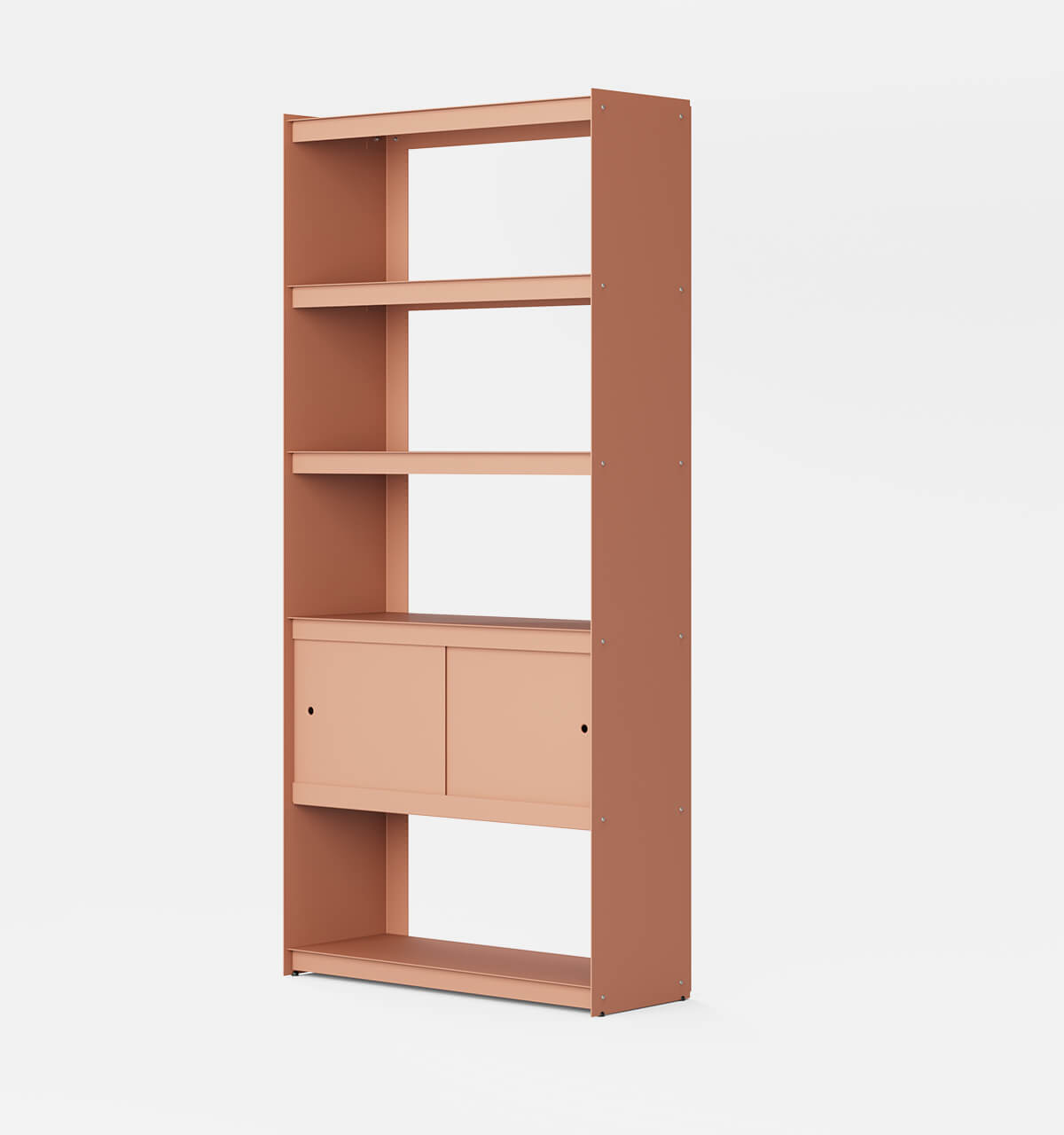 Plié Bookshelf 2 Doors Coral / 90 cm / 35 in