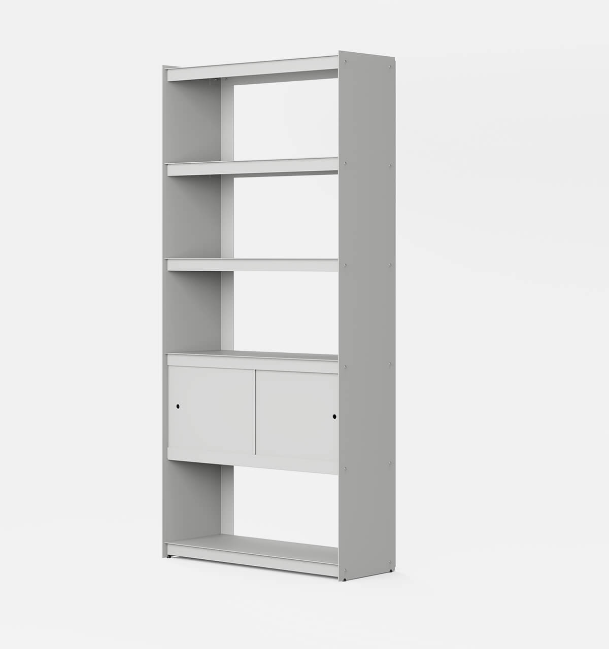 Plié Bookshelf 2 Doors Light Grey / 90 cm / 35 in