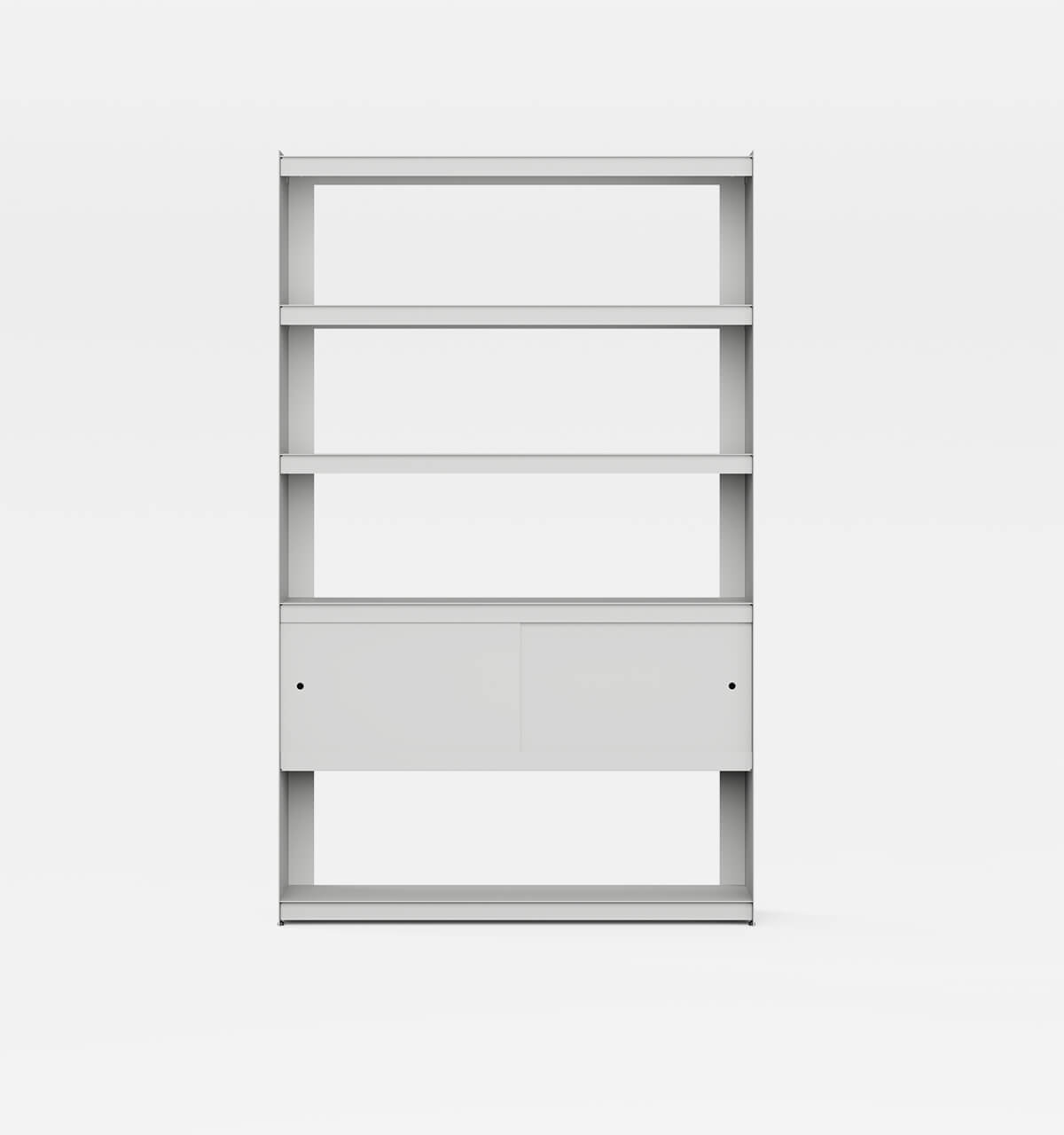 Plié Bookshelf 2 Doors Light Grey / 120 cm / 47 in