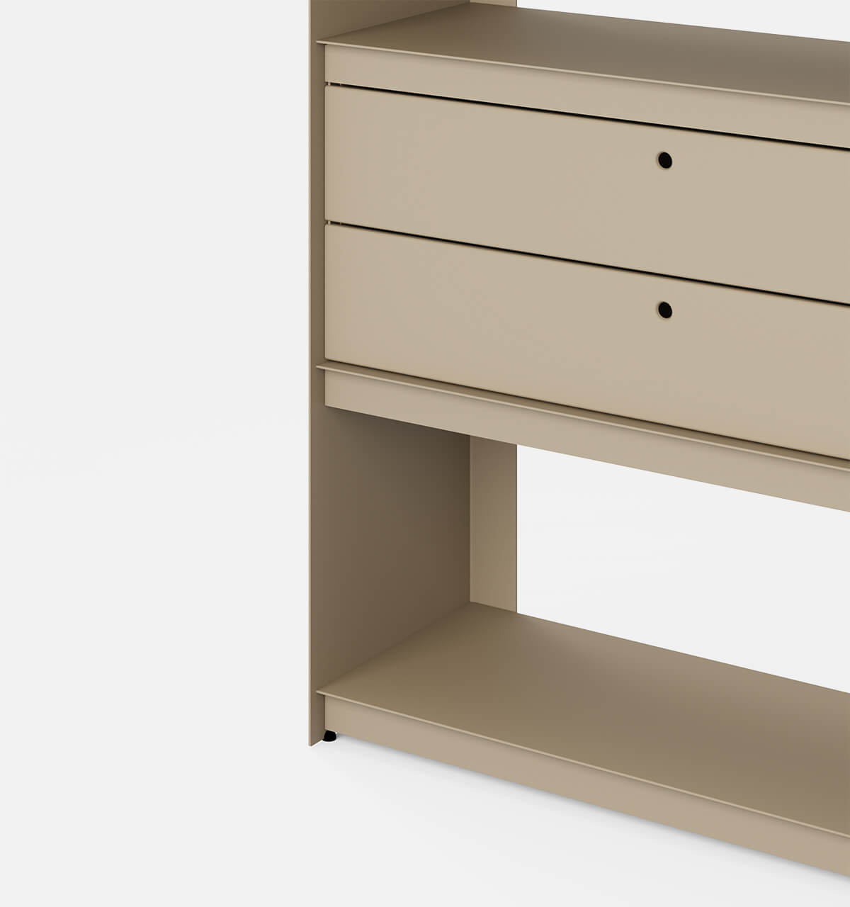 Plié Bookshelf 2 Short Drawers Beige / 90 cm / 35 in