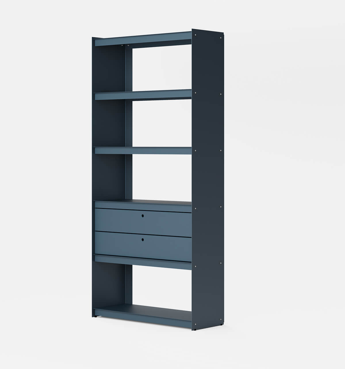 Plié Bookshelf 2 Short Drawers Midnight Blue / 90 cm / 35 in