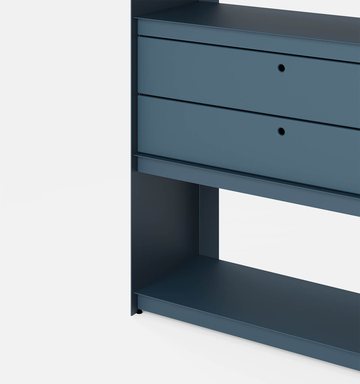 Plié Bookshelf 2 Short Drawers Midnight Blue / 90 cm / 35 in