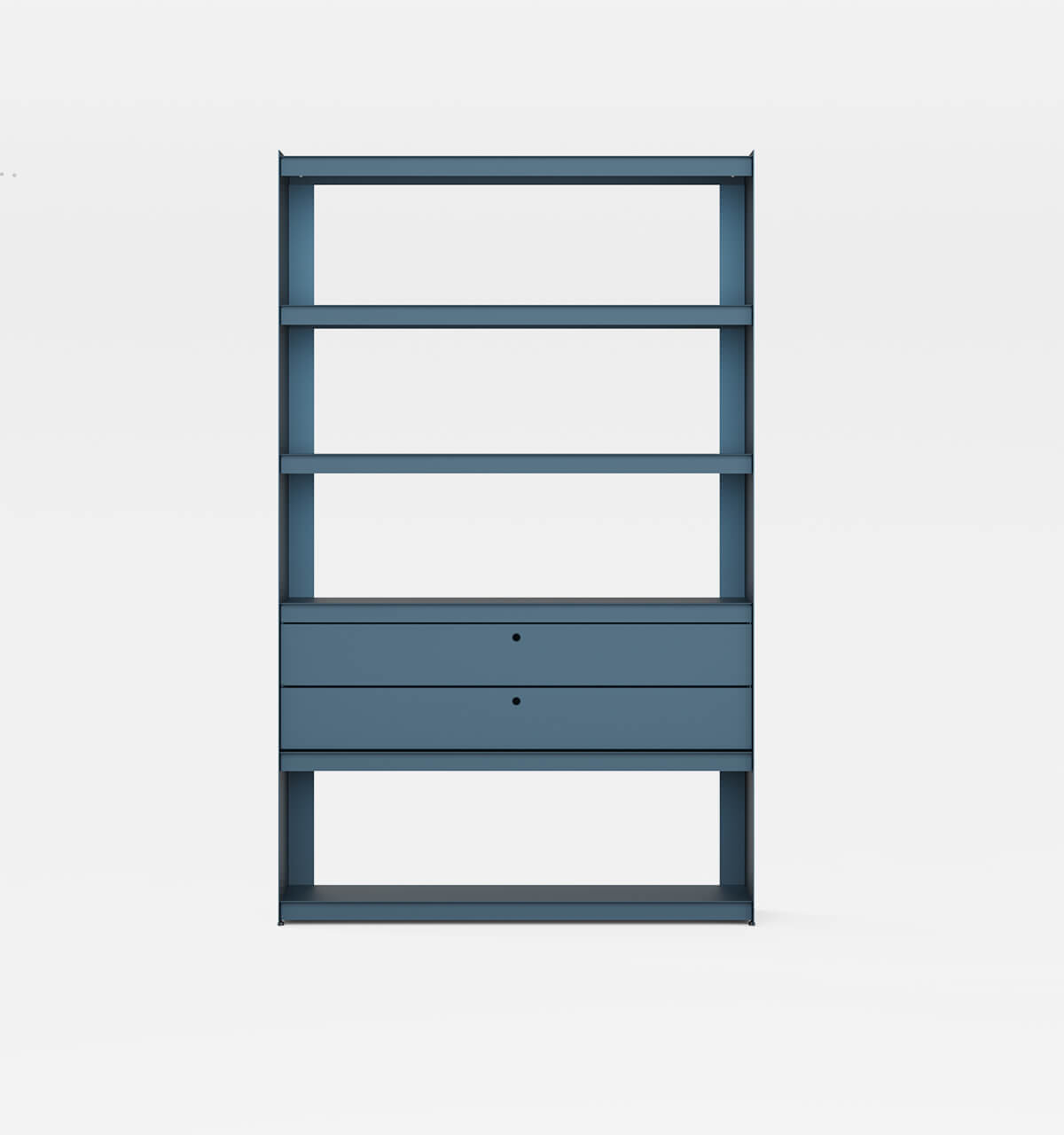 Plié Bookshelf 2 Short Drawers Midnight Blue / 120 cm / 47 in