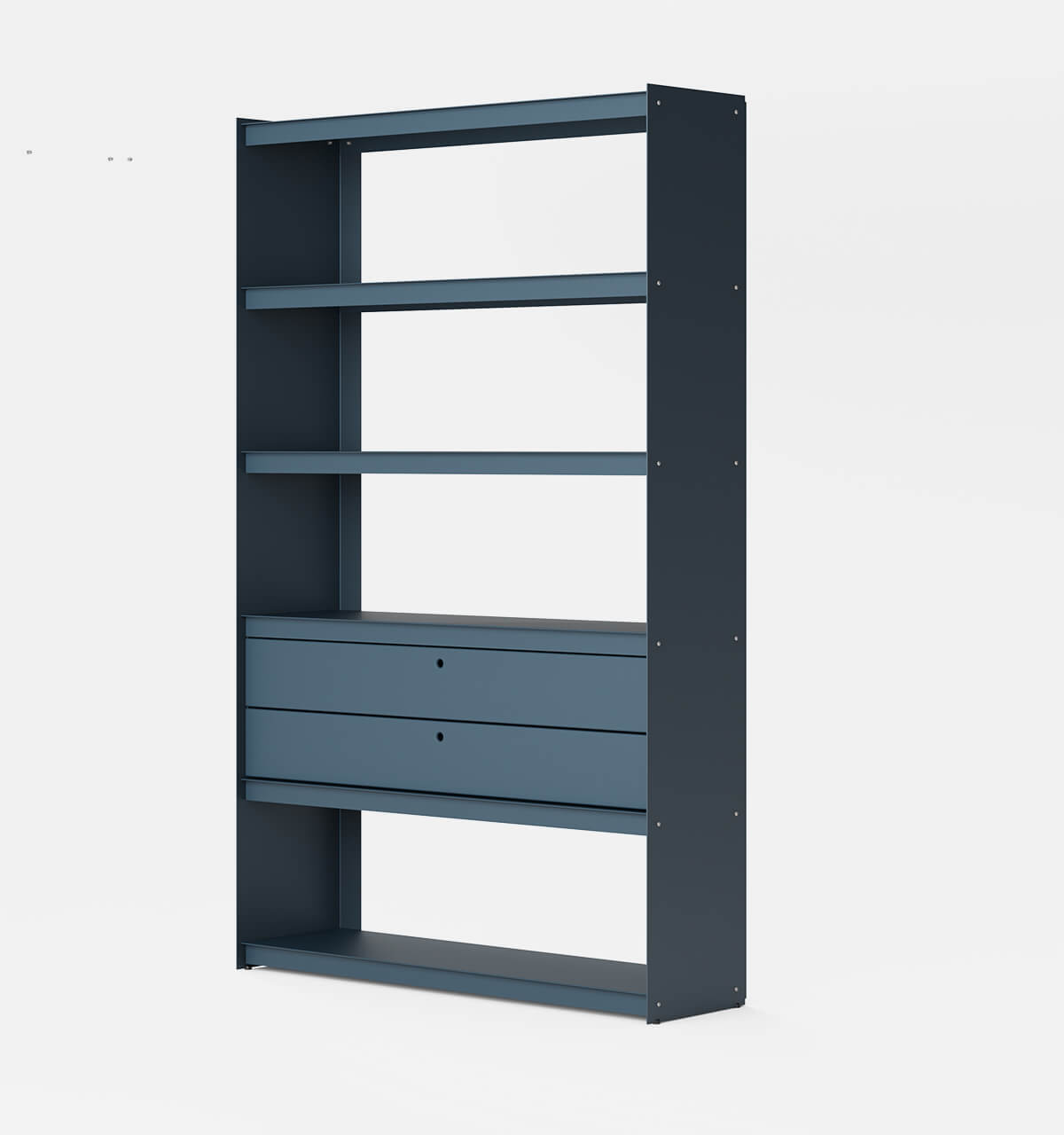 Plié Bookshelf 2 Short Drawers Midnight Blue / 120 cm / 47 in