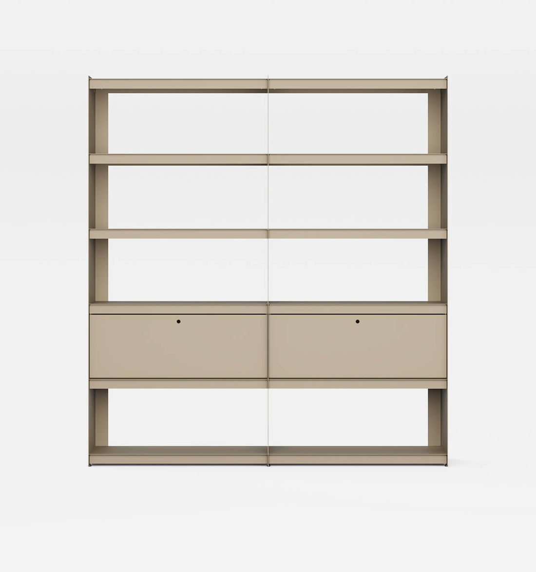 Plié Bookshelf Extension 2 Tall Drawers Beige / 180 cm / 70 in