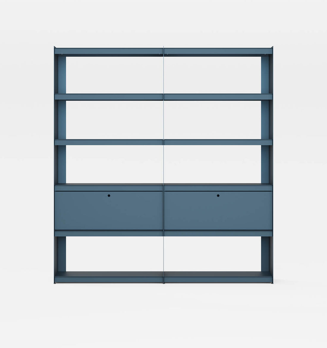 Plié Bookshelf Extension 2 Tall Drawers Midnight Blue / 180 cm / 70 in