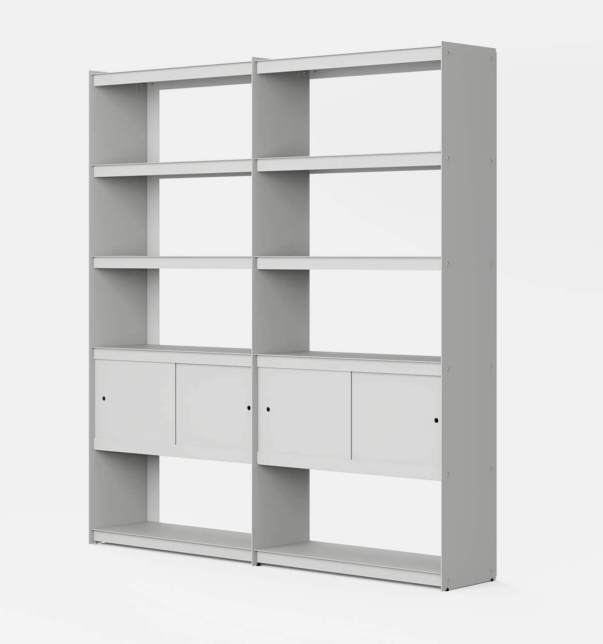 Plié Bookshelf Extension 4 Doors Light Grey / 180 cm / 70 in
