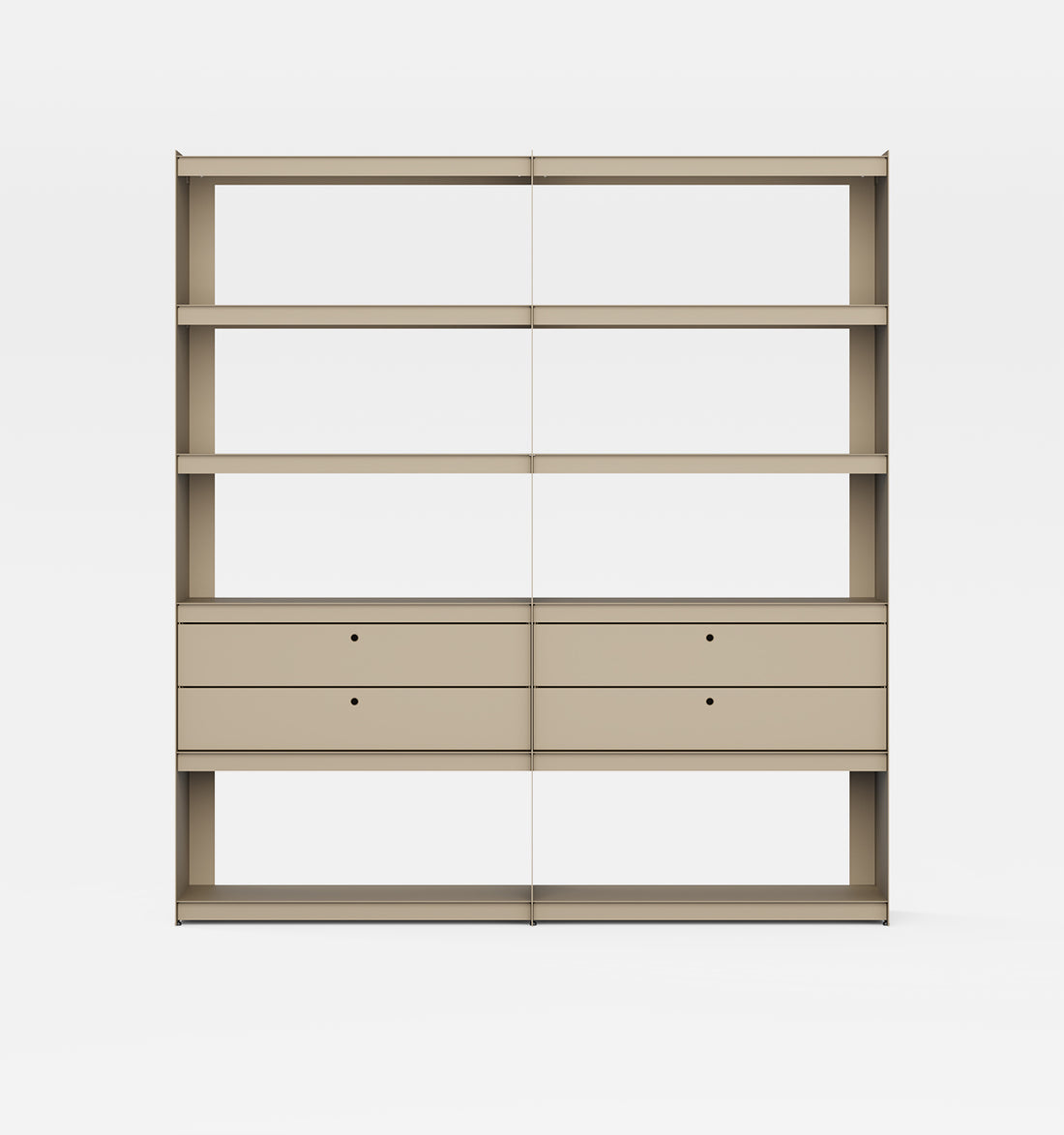 Plié Bookshelf Extension 4 Short Drawers Beige / 180 cm / 70 in
