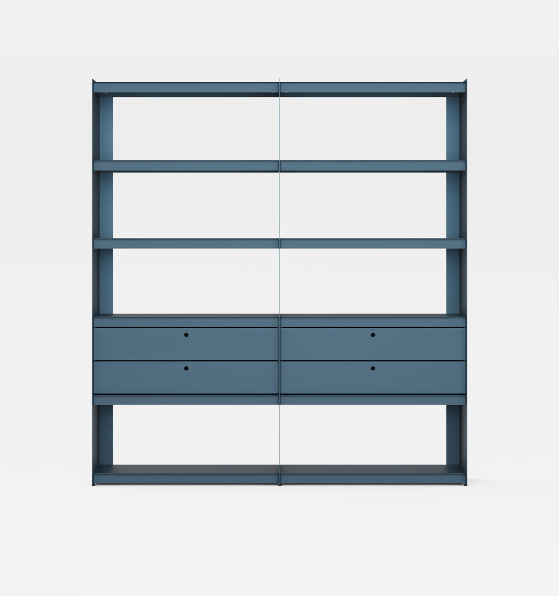 Plié Bookshelf Extension 4 Short Drawers Midnight Blue / 180 cm / 70 in