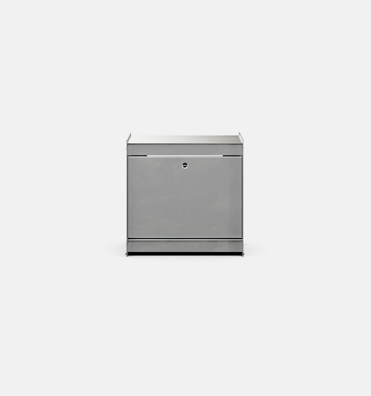 Plié Side Table 1 Tall Drawer Brushed Aluminium / 45 cm
