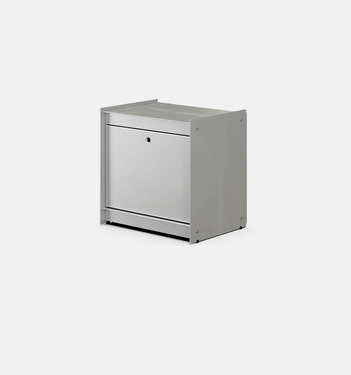 Plié Side Table 1 Tall Drawer Brushed Aluminium / 45 cm
