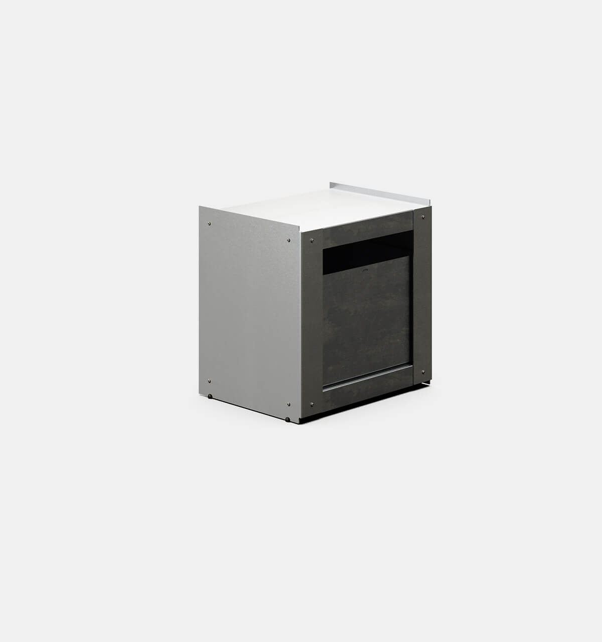 Plié Side Table 1 Tall Drawer Brushed Aluminium / 45 cm