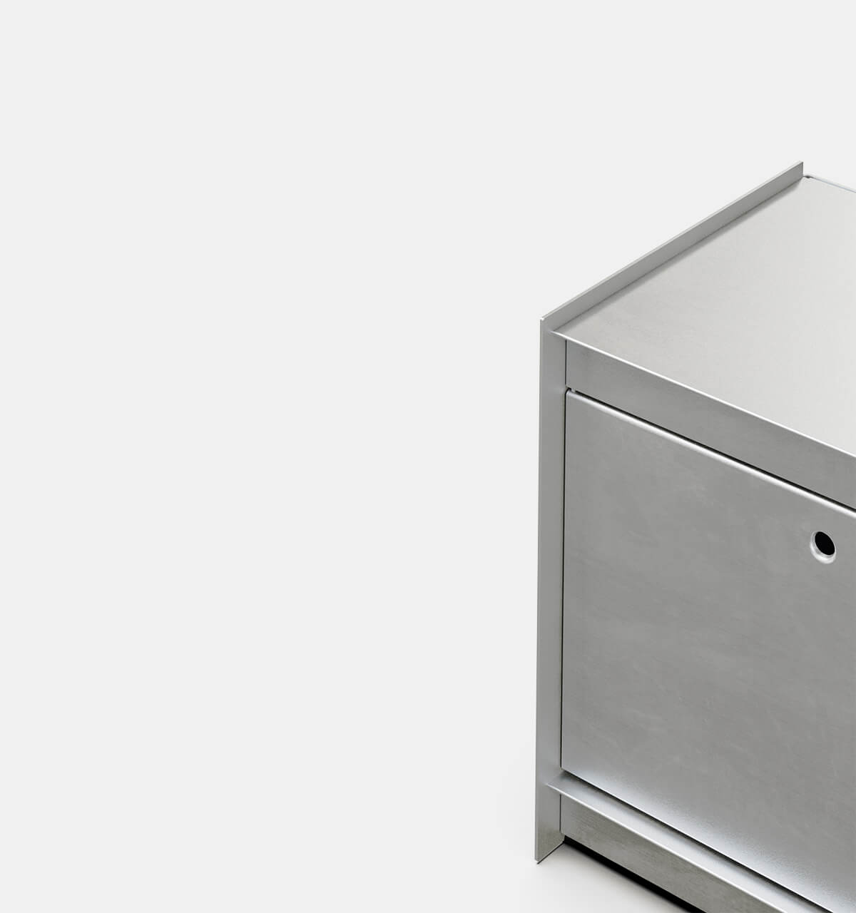 Plié Side Table 1 Tall Drawer Brushed Aluminium / 45 cm