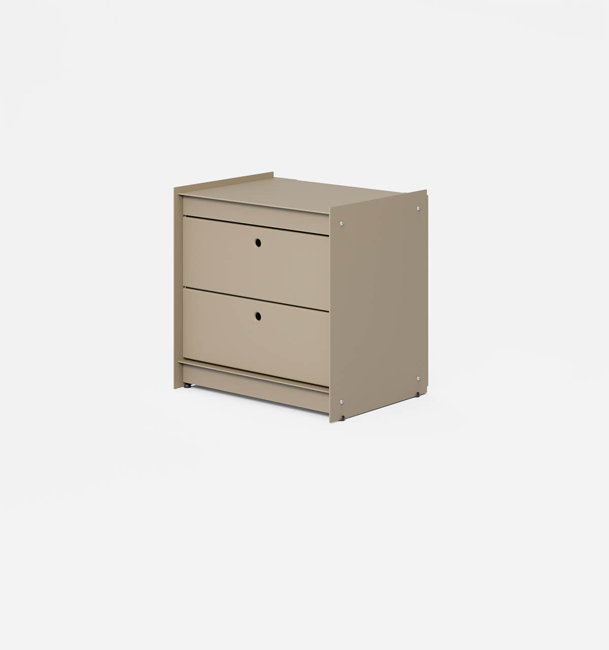 Plié Side Table 2 Short Drawers Beige / 45 cm