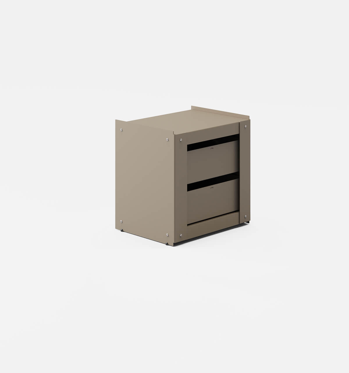 Plié Side Table 2 Short Drawers Beige / 45 cm