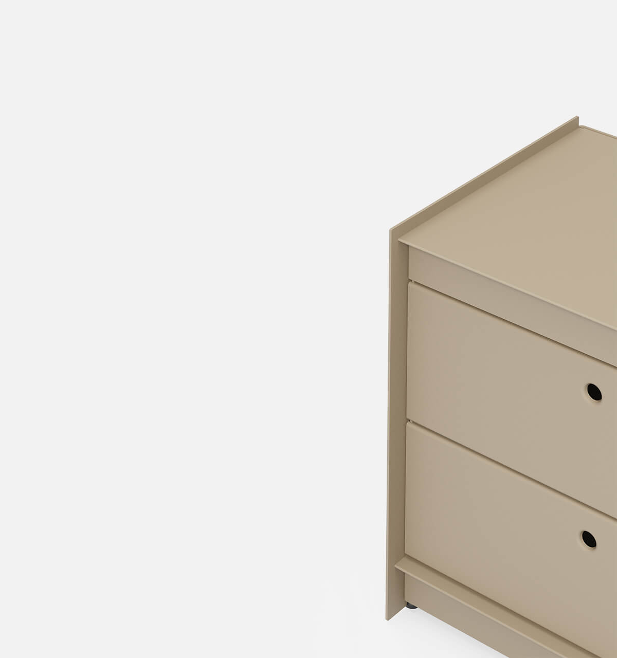 Plié Side Table 2 Short Drawers Beige / 45 cm