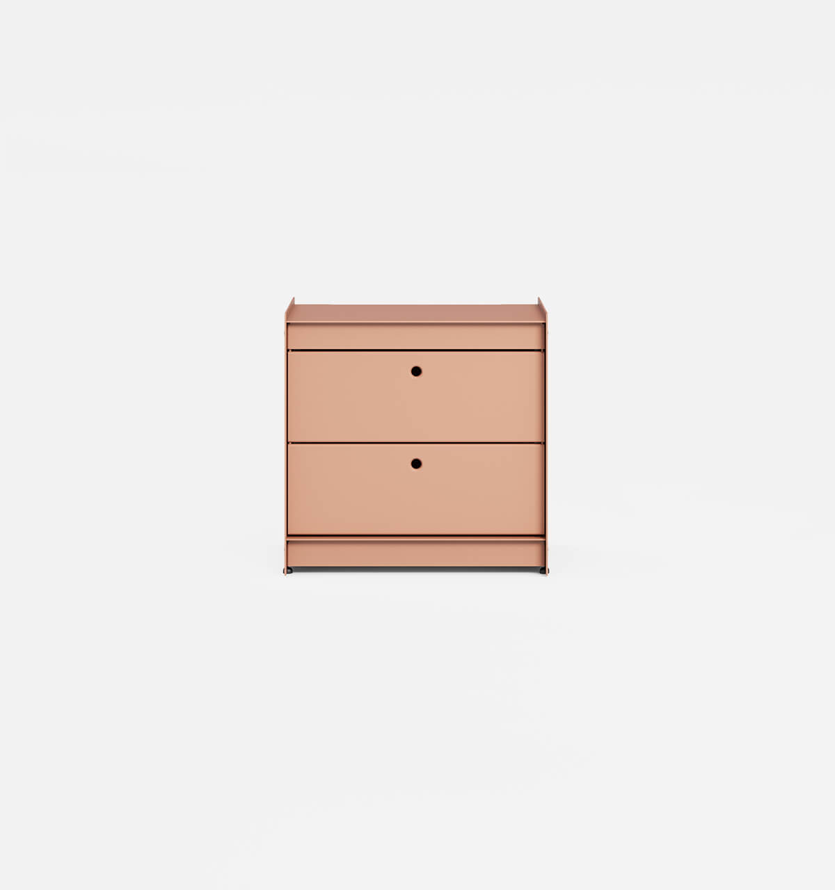 Plié Side Table 2 Short Drawers Coral / 45 cm