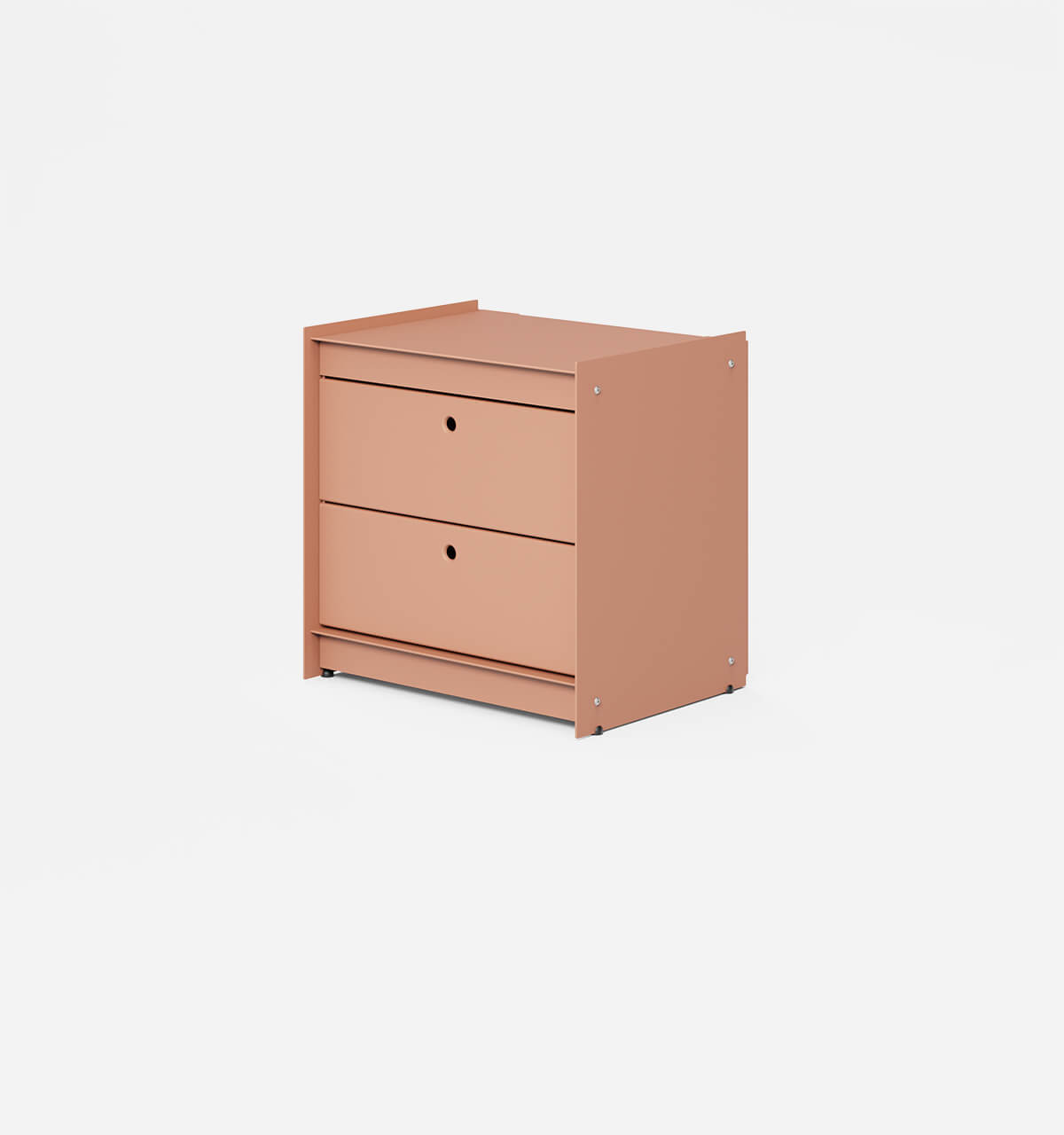 Plié Side Table 2 Short Drawers Coral / 45 cm