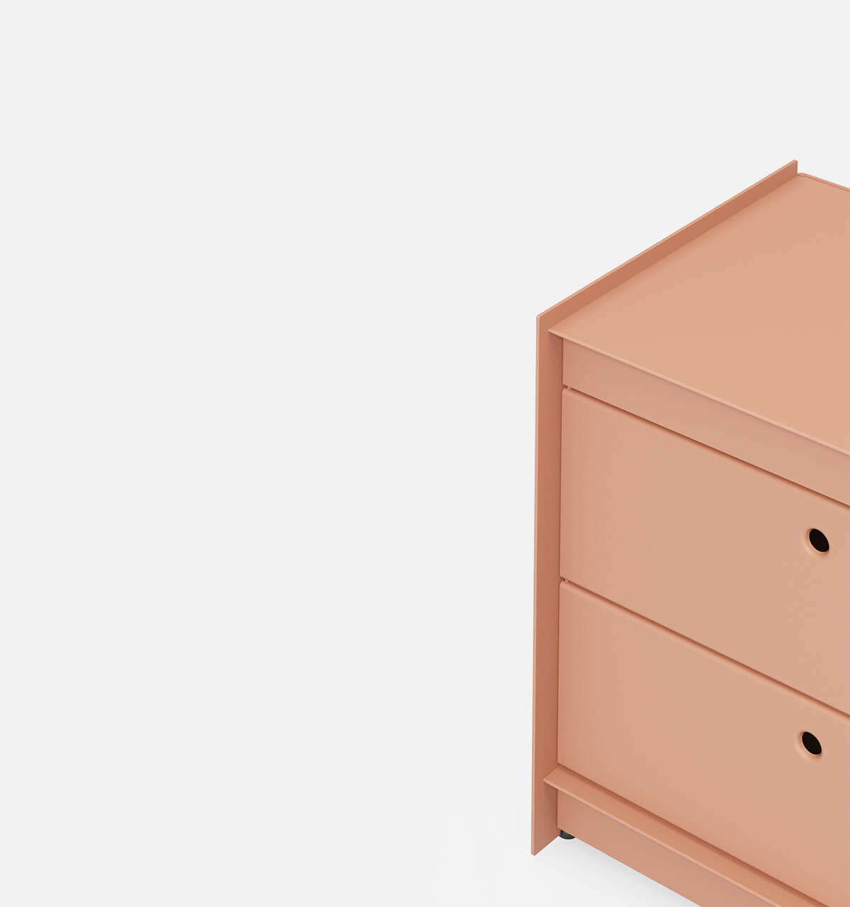Plié Side Table 2 Short Drawers Coral / 45 cm