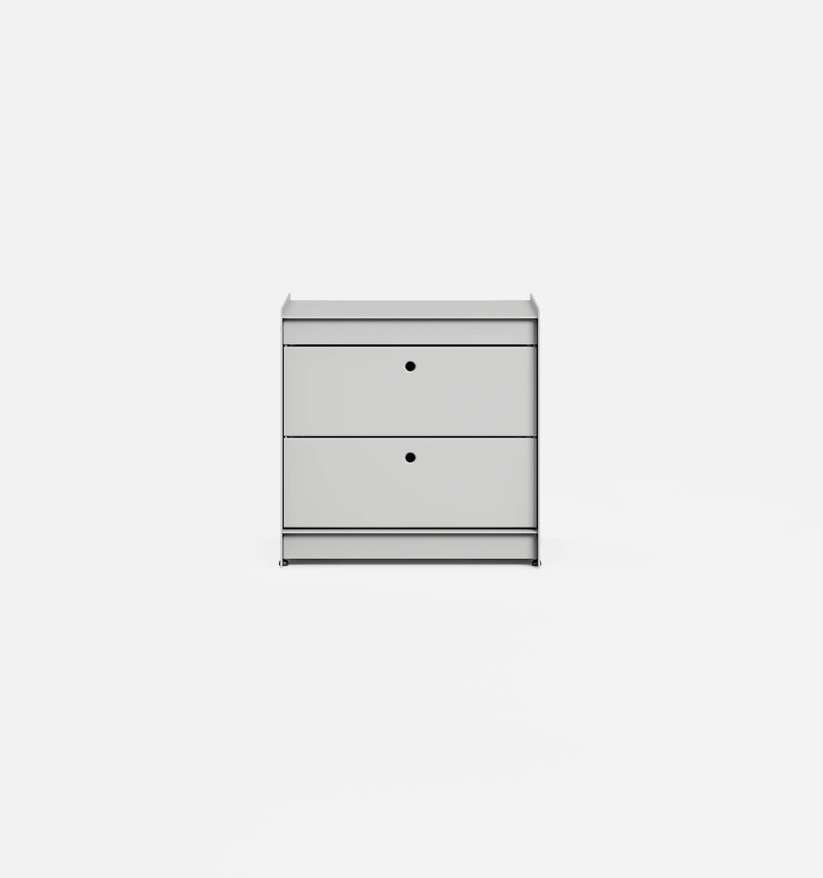 Plié Side Table 2 Short Drawers Light Grey / 45 cm