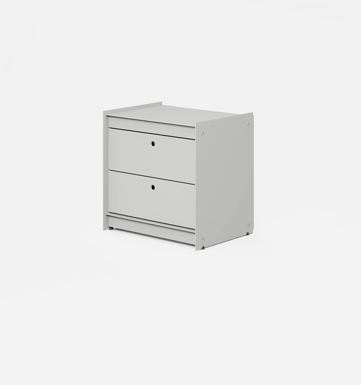 Plié Side Table 2 Short Drawers Light Grey / 45 cm