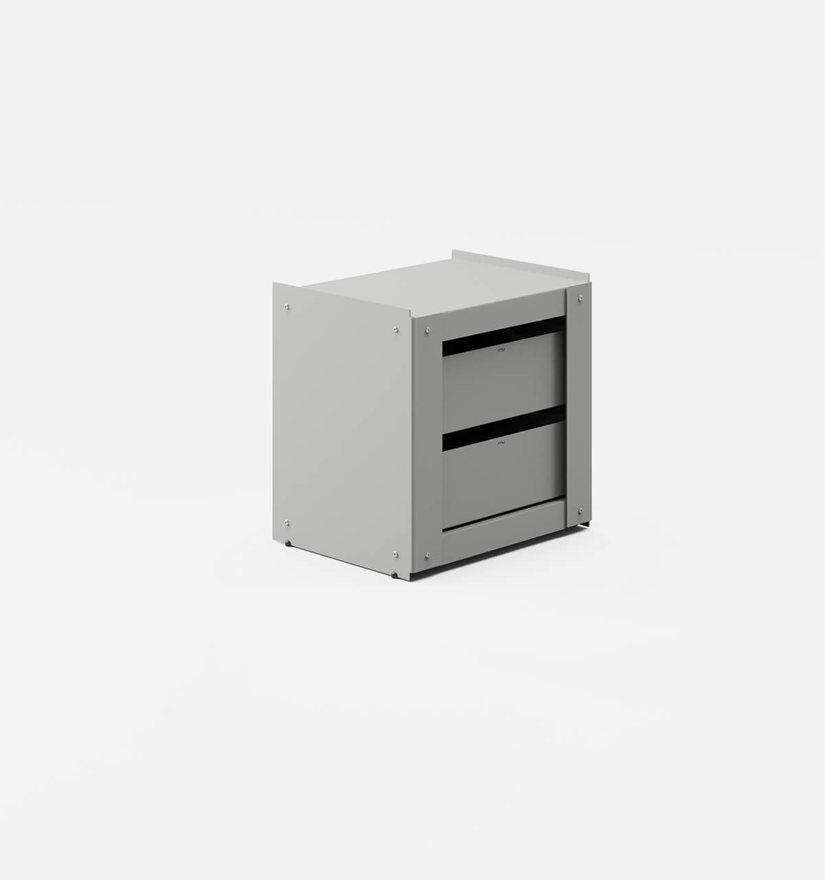 Plié Side Table 2 Short Drawers Light Grey / 45 cm