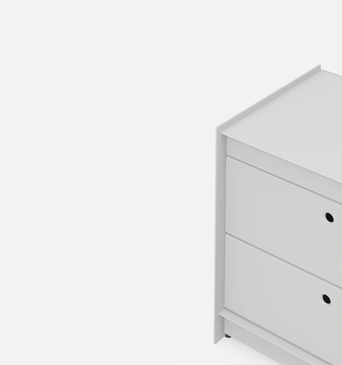 Plié Side Table 2 Short Drawers Light Grey / 45 cm