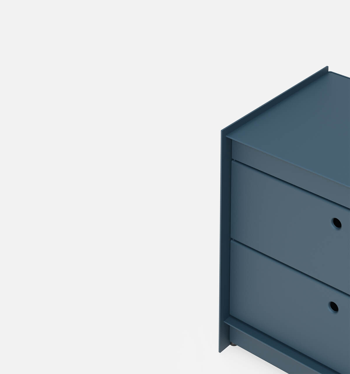 Plié Side Table 2 Short Drawers Midnight Blue / 45 cm
