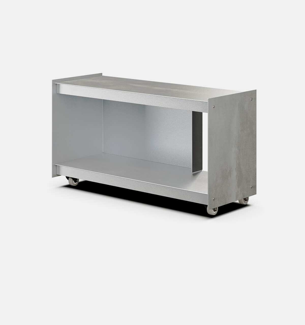 Plié Media Unit Brushed Aluminium / 90 cm / 35 in