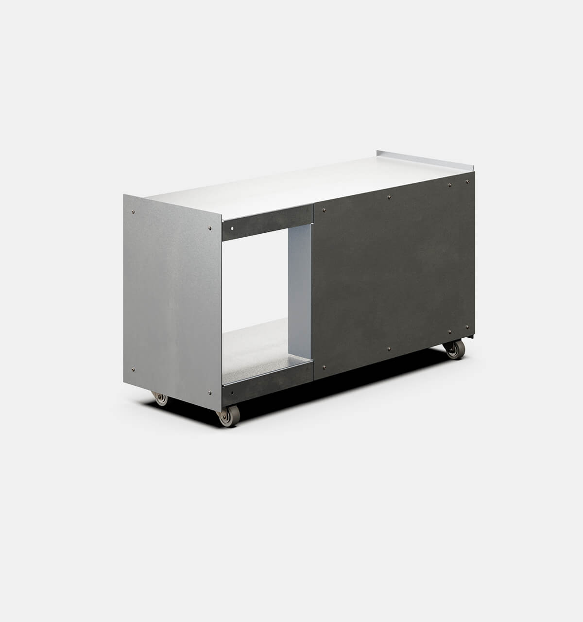 Plié Media Unit Brushed Aluminium / 90 cm / 35 in
