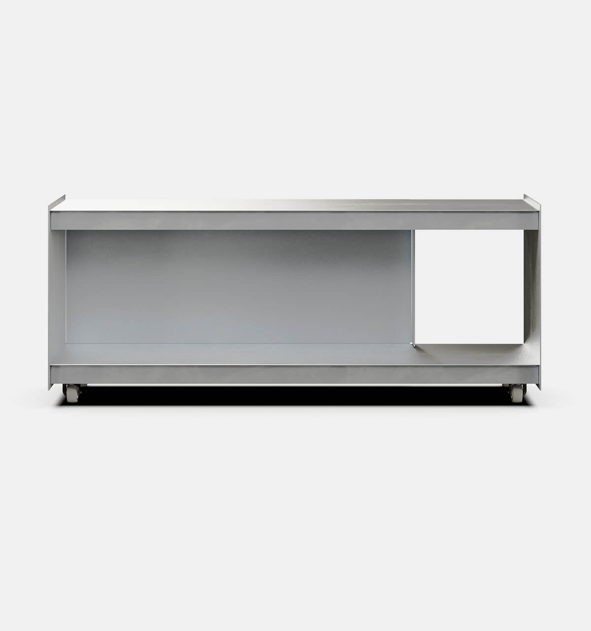 Plié Media Unit Brushed Aluminium / 120 cm / 47 in