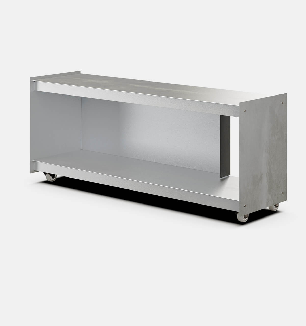 Plié Media Unit Brushed Aluminium / 120 cm / 47 in