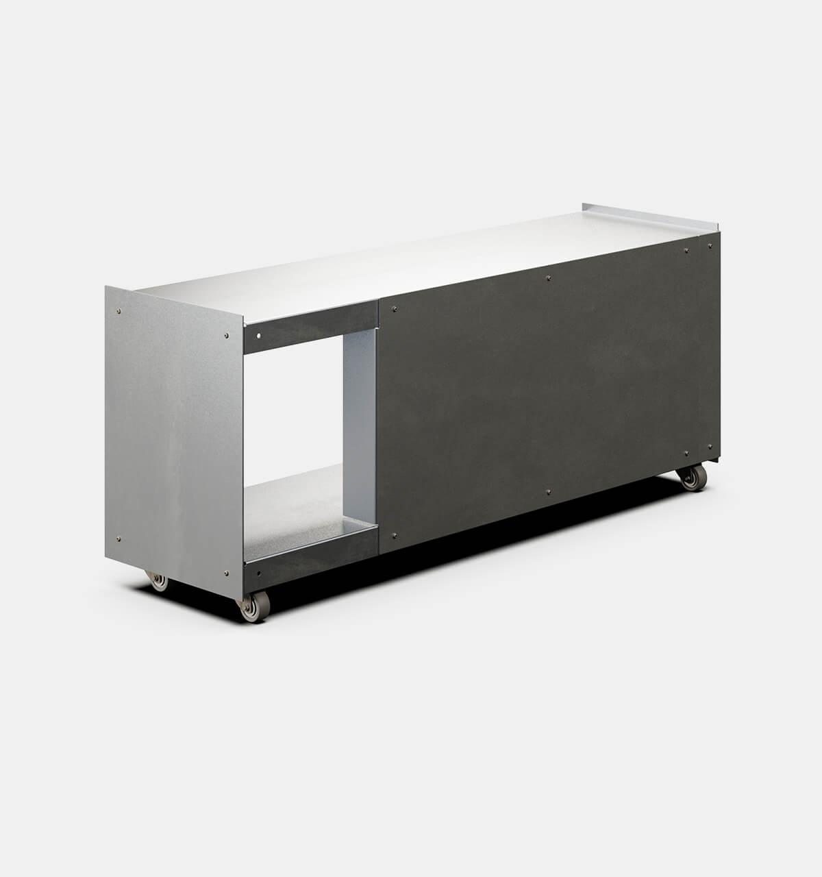 Plié Media Unit Brushed Aluminium / 120 cm / 47 in