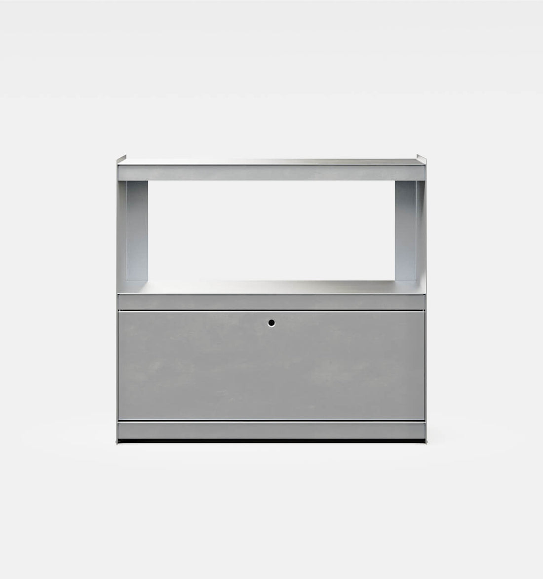 Plié Sideboard 1 Tall Drawer 90 cm / 35 in / Brushed Aluminium