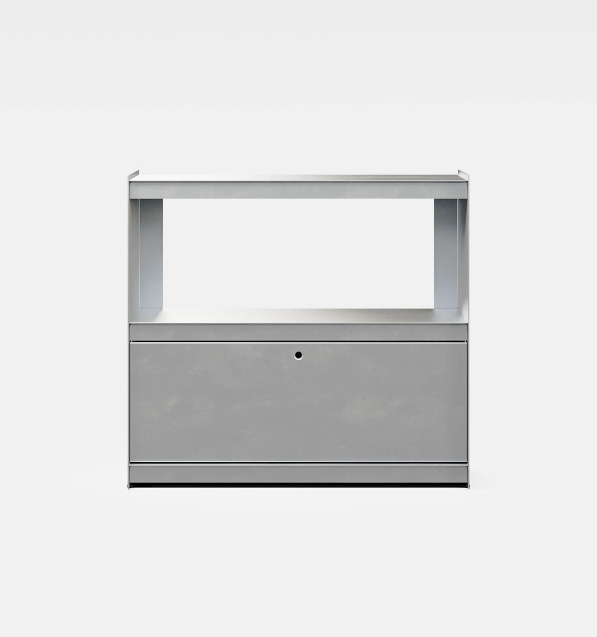 Plié Sideboard 1 Tall Drawer 90 cm / 35 in / Brushed Aluminium