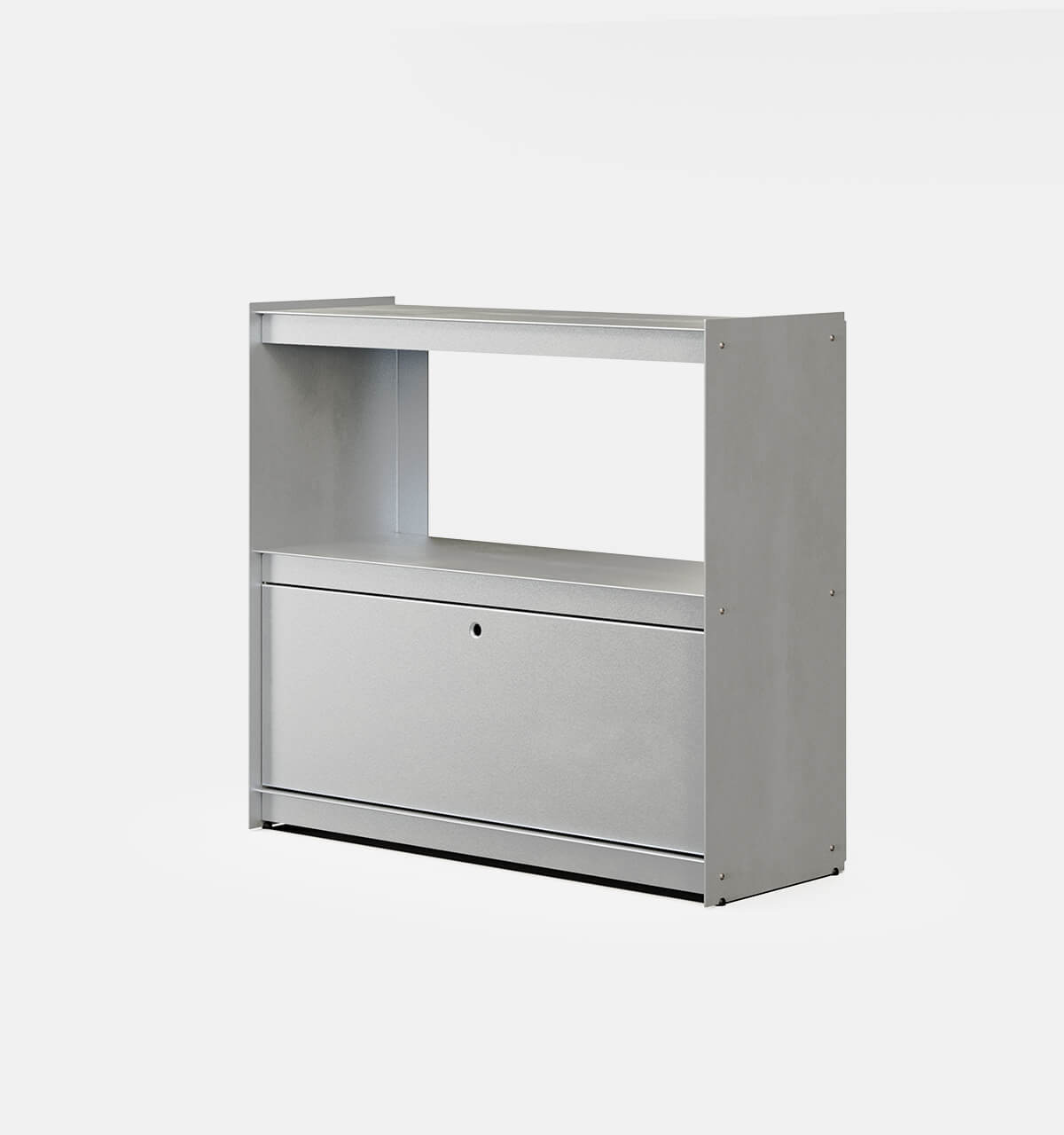 Plié Sideboard 1 Tall Drawer 90 cm / 35 in / Brushed Aluminium